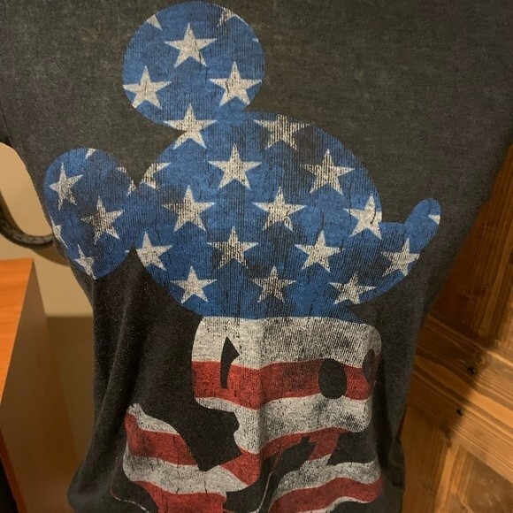 Disney American Flag Mickey Mouse sleeveless tank top size small red/white/blue - Picture 3 of 5
